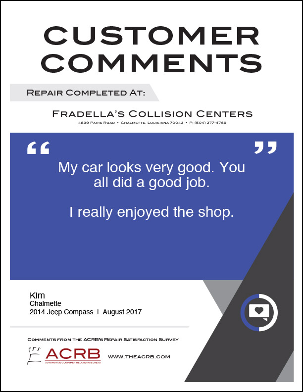 Fradellas Customer Comment 2 8-2017